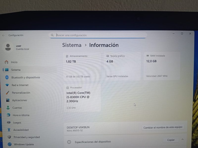 Portatil Gamer Acer Nitro 5 AN515-52
